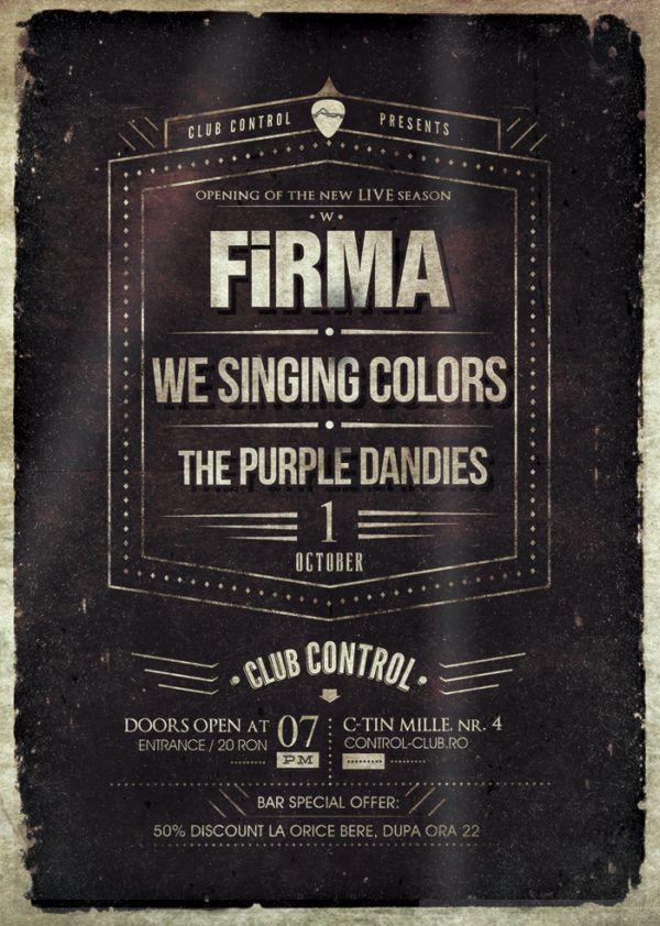 Concert Firma, We Singing Colors si The Purple Dandies in Club Control